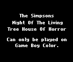 Game Boy Error Message - The Simpsons: Night of the Living Treehouse of Horror
