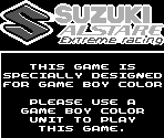 Game Boy Error Message - Suzuki Alstare Extreme Racing