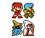 Fighter, Thief, Black Mage, and White Mage - Super Mario Bros. Crossover
