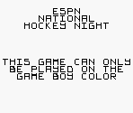 Game Boy Error Message - ESPN National Hockey Night