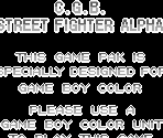 Game Boy Error Message - Street Fighter Alpha: Warriors' Dream