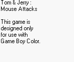 Game Boy Error Message - Tom and Jerry in Mouse Attacks!