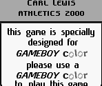 Game Boy Error Message - Carl Lewis Athletics 2000