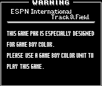 Game Boy Error Message - ESPN International Track & Field