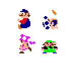 Mario, Luigi, Toad & Toadette (Super Mario Maker, Mario Bros. Arcade-Style) - Mario Customs