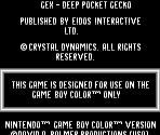 Game Boy Error Message - Gex 3: Deep Pocket Gecko