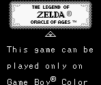 Game Boy Error Message - The Legend of Zelda: Oracle of Ages