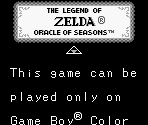 Game Boy Error Message - The Legend of Zelda: Oracle of Seasons