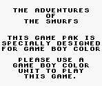 Game Boy Error Message - Adventures of the Smurfs (PAL)
