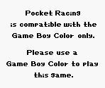 Game Boy Error Message - Pocket Racing / Pocket GT