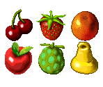 Fruit and Score Numbers - Pac-Man World: 20th Anniversary