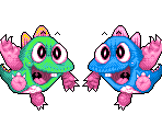 Bub and Bob (Pixel Art) - Bubble Bobble Customs