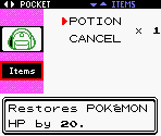 Bag Interface - Pokémon Crystal