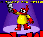 Splashes, Title & Options - Plok!