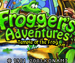 Title Screen - Frogger's Adventures: Temple of the Frog