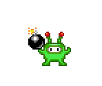 Green Bomb-Throwing Invader - Space Invaders '95