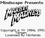 Title Screen & Control Type Selection Screen - Marble Madness