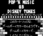 Game Boy Error Message - Pop'n Music: Disney Tunes