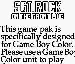 Game Boy Error Messages - Sgt. Rock: On the Frontline
