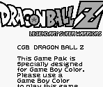 Game Boy Error Messages - Dragon Ball Z: Legendary Super Warriors