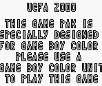 Game Boy Error Message - UEFA 2000