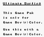 Game Boy Error Message - Ultimate Surfing
