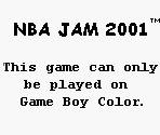 Game Boy Error Message - NBA Jam 2001
