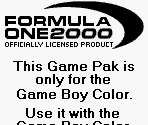 Game Boy Error Message - Formula One 2000