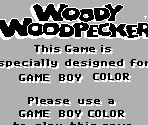 Game Boy Error Message - Woody Woodpecker: Escape from Buzz Buzzard Park