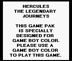 Game Boy Error Message - Hercules: The Legendary Journeys