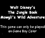 Game Boy Error Message - The Jungle Book: Mowgli's Wild Adventure