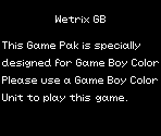 Game Boy Error Message - Wetrix GB