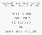Game Boy Error Messages - Alone in the Dark: The New Nightmare
