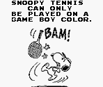 Game Boy Error Messages - Snoopy Tennis