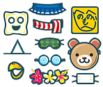 Face & Body Items - Kotoba no Puzzle: Mojipittan Wii Deluxe (JPN)