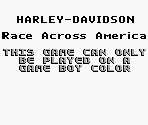 Game Boy Error Message - Harley-Davidson: Race Across America