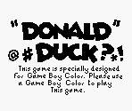 Game Boy Error Messages - Donald Duck: Goin' Quackers