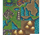 Overworld Tileset - Super Nazo Puyo Tsuu: Rulue no Tetsuwan Hanjyouki (JPN)
