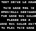 Game Boy Error Message - Test Drive Le Mans / Le Mans 24 Hours