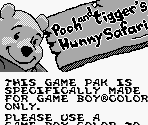Game Boy Error Message - Pooh and Tigger's Hunny Safari