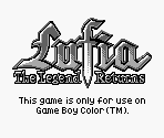 Game Boy Error Message - Lufia: The Legend Returns