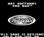 Game Boy Error Message - Mat Hoffman's Pro BMX