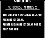 Game Boy Error Messages - Motocross Maniacs 2 / Crazy Bikers