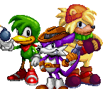Fang, Bark, & Bean (Chaotix Title Screen-Style) - Sonic the Hedgehog Customs