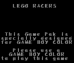 Game Boy Error Message - LEGO Racers