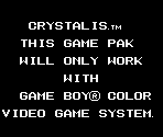Game Boy Error Message - Crystalis