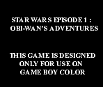 Game Boy Error Message - Star Wars Episode 1: Obi-Wan's Adventures