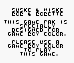 Game Boy Error Message - Bob et Bobette: Les Dompteurs du Temps (EUR)