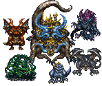 Dragons & Ultima Weapon (FF6 Overworld-Style) - Final Fantasy 6 Customs