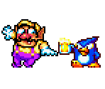 Drunk Wario and Penguin (Wario Land 4-Style) - Wario Customs